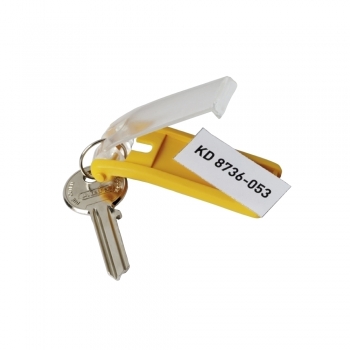 Suport eticheta pentru cheie, galben, 6 bucati/set