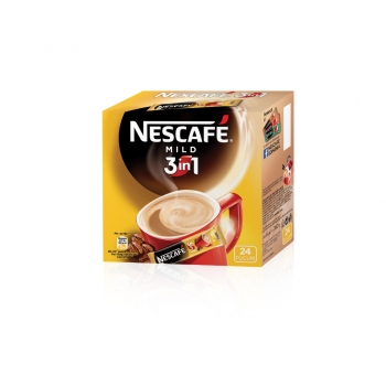 Cafea solubila 3 in 1 Nescafe Mild, 24 plicuri/cutie