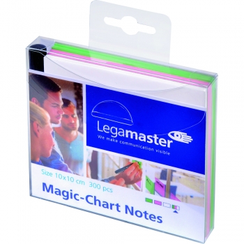 Set notite colorate Legamaster, Magic-Chart, 300 file, 10x10 cm
