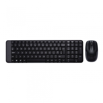 Kit mouse si tastatura wireless, Logitech MK220, negru