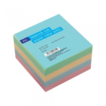 Rezerva cub hartie RTC, 500 file, 90 x 90 mm, 80 g/mp, color