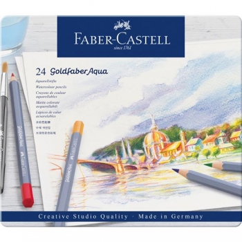 Creioane Colorate Aquarelle 24 Culori Goldfaber Cutie Metal Faber-Castell