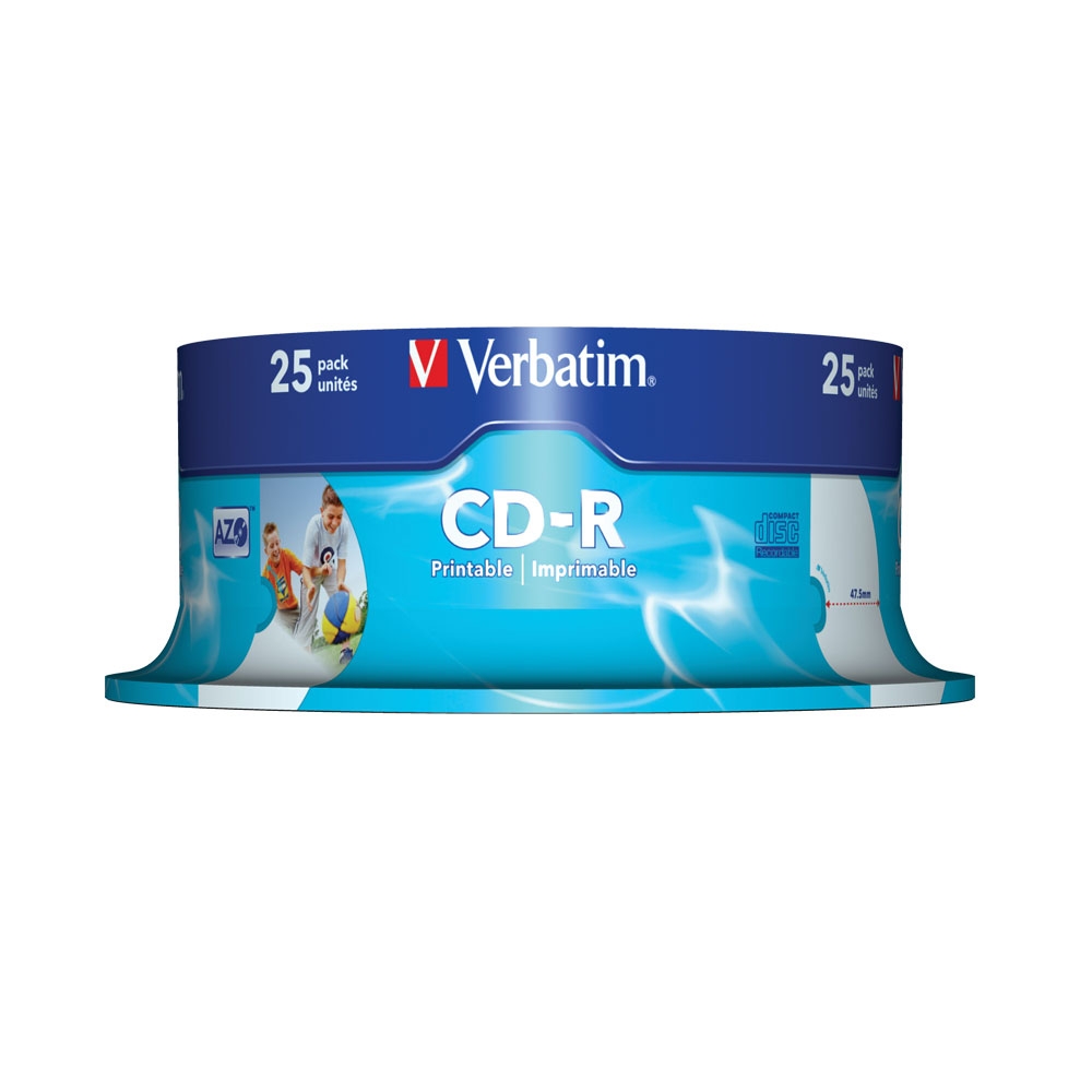 CD-R printabil Verbatim, 52x, 700 MB, 25 bucati/cake
