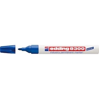 Marker permanent Edding 8300 Industrial, corp metalic, varf rotund, 1.5-3 mm, albastru