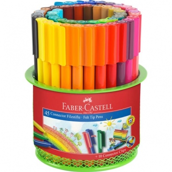 Carioca 45 Culori Connector in Suport Mesh Faber-Castell