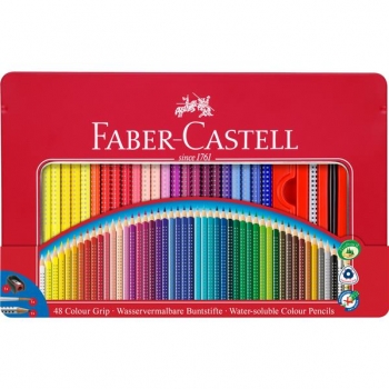 Creioane Colorate 48 Culori Cutie Metal Grip 2001 Faber-Castell