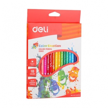 Creioane Colorate 18 Culori Color Emotion Deli
