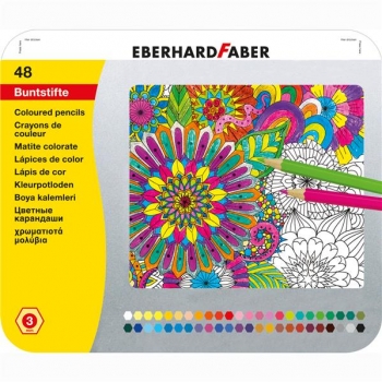 Creioane Colorate 48 Culori Cutie Metal Eberhard Faber