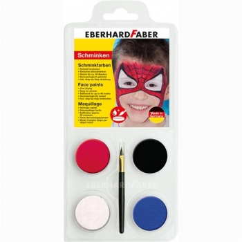 Set Pictura Pentru Fata 4 Culori cu Pensula Spiderman Eberhard Faber