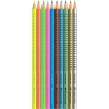 Set Cadou Racheta 5 Creioane Colorate Grip Neon si 5 Metalizate Faber-Castell